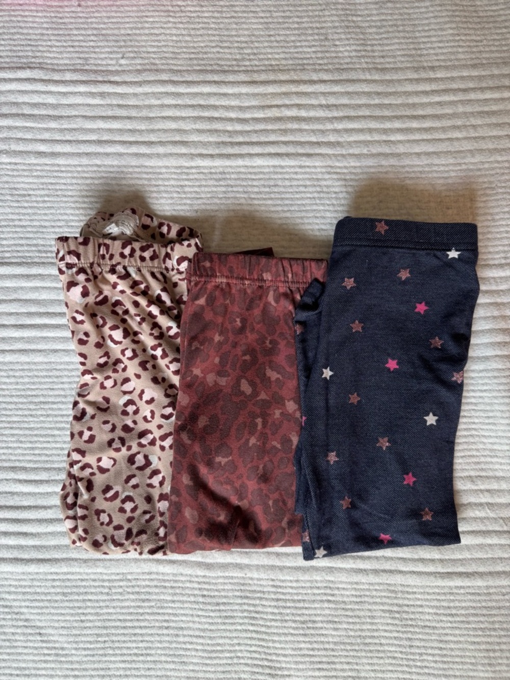 Girls' Burgundy Leopard and Navy Star Print Leggings (5)